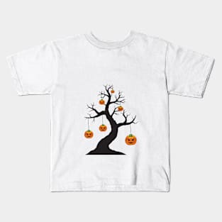 halloween scary evil pumpkin funny pumpkin head Kids T-Shirt